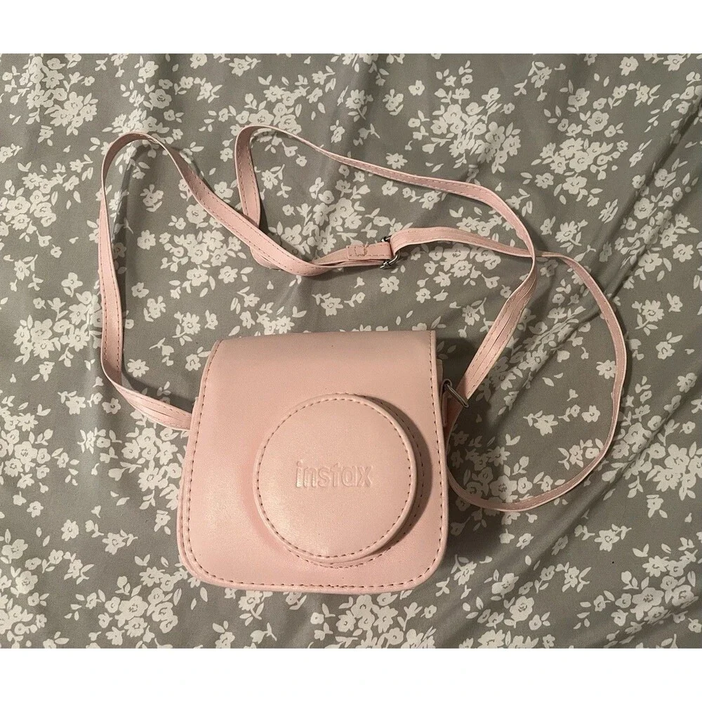 Fujifilm Instax Mini 7+ 7 Plus Instant Film Camera Pink w/ Pink Case & Strap